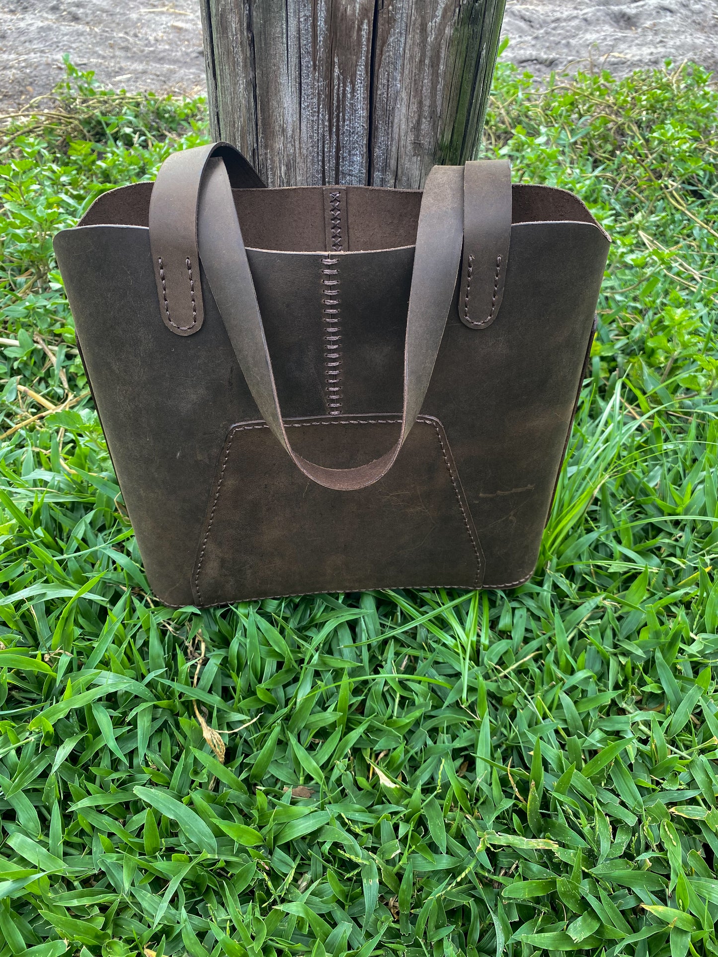 Handcrafted Top-Grain Leather Tote – Small