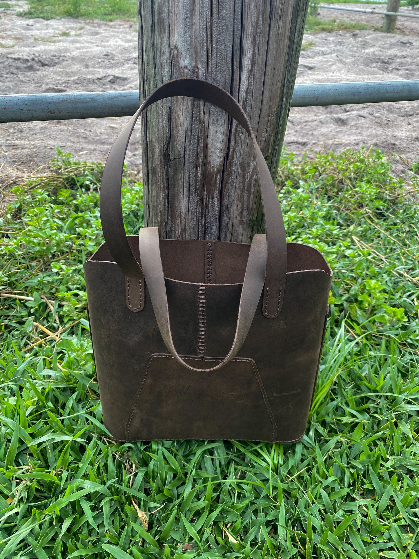 Handcrafted Top-Grain Leather Tote – Small