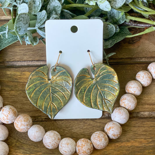 Monstera Leaf Earrings