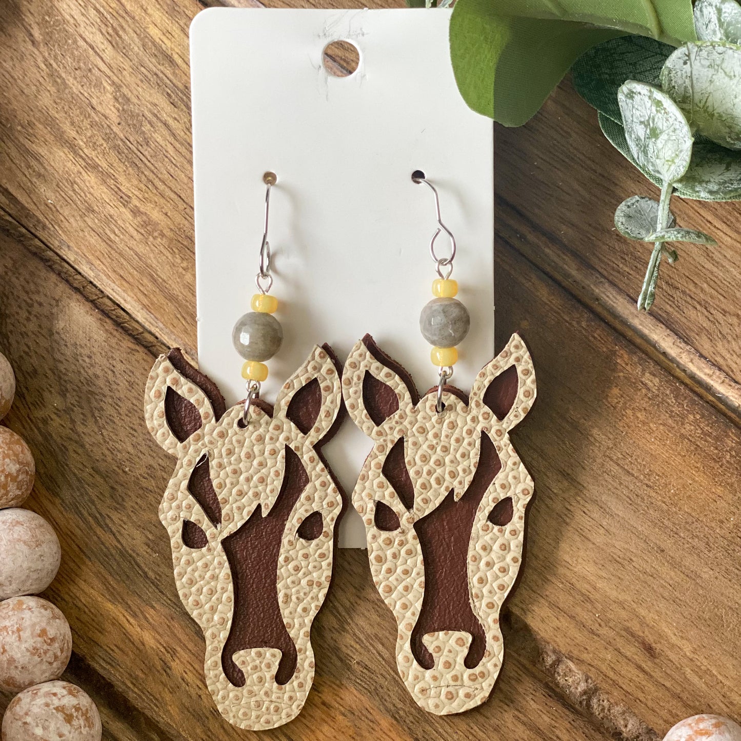 2 layer horse face earrings