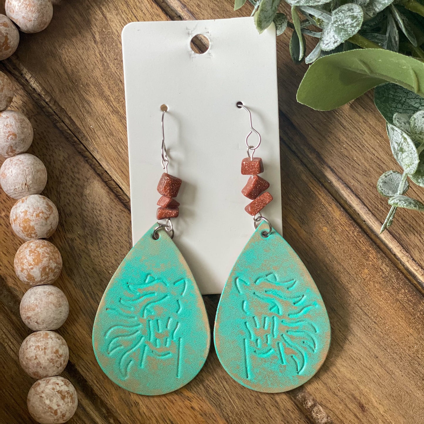 Stamped Horse Earrings