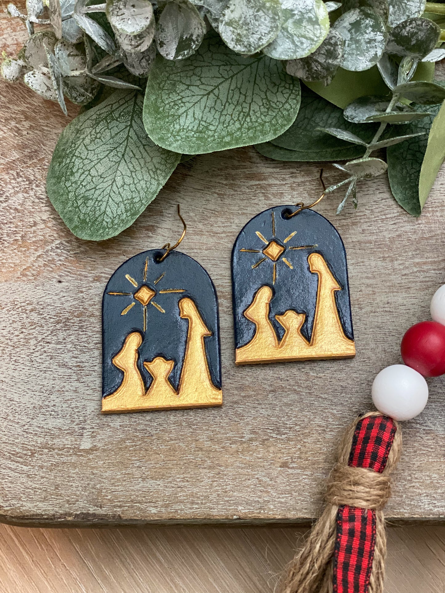 Nativity (Navy and Gold) Earrings