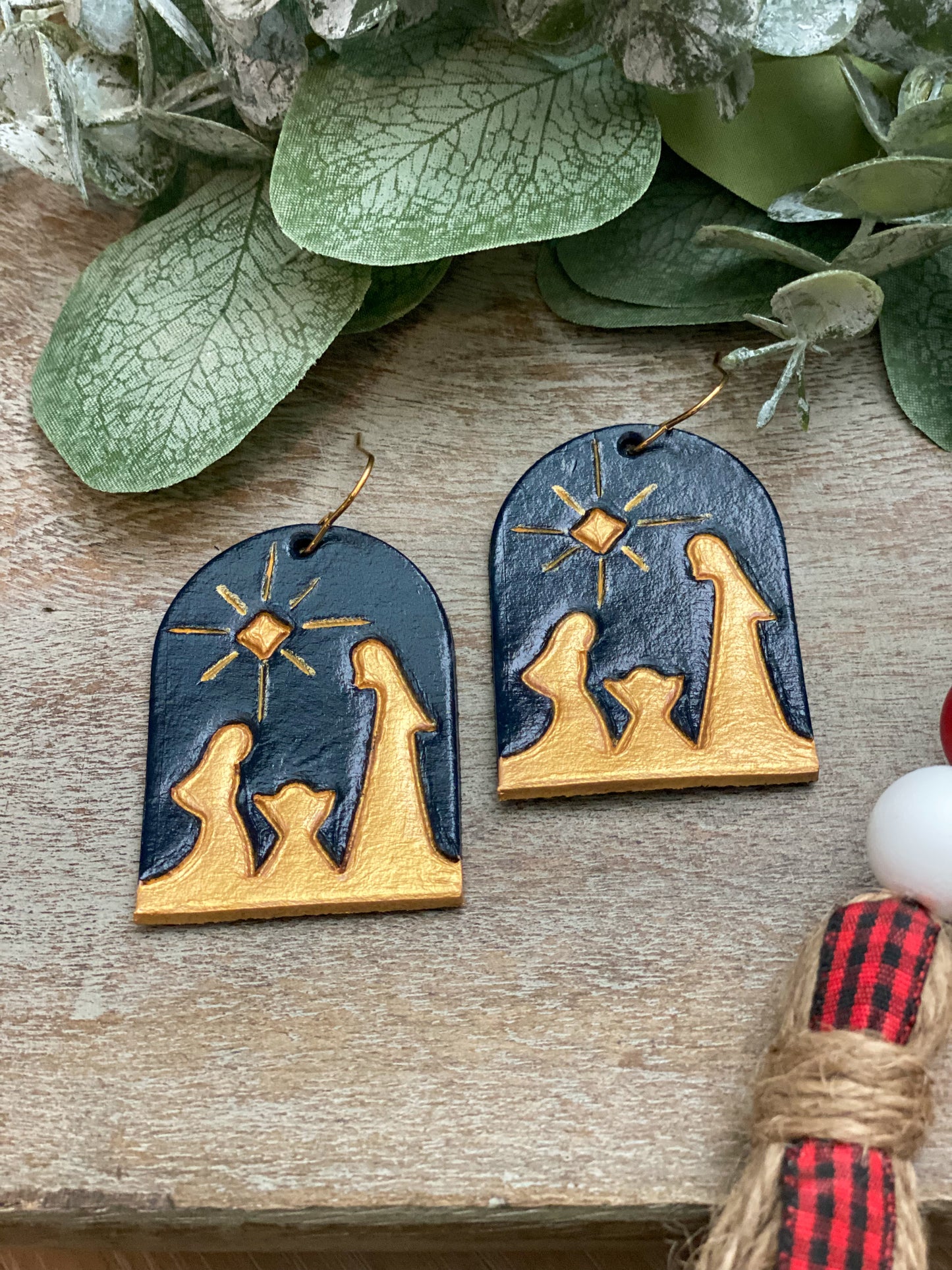 Nativity (Navy and Gold) Earrings