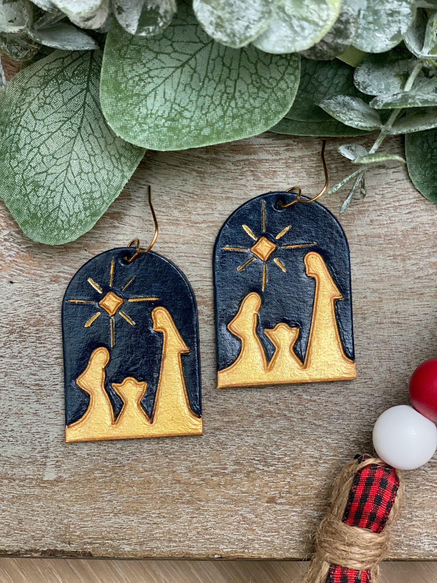 Nativity (Navy and Gold) Earrings