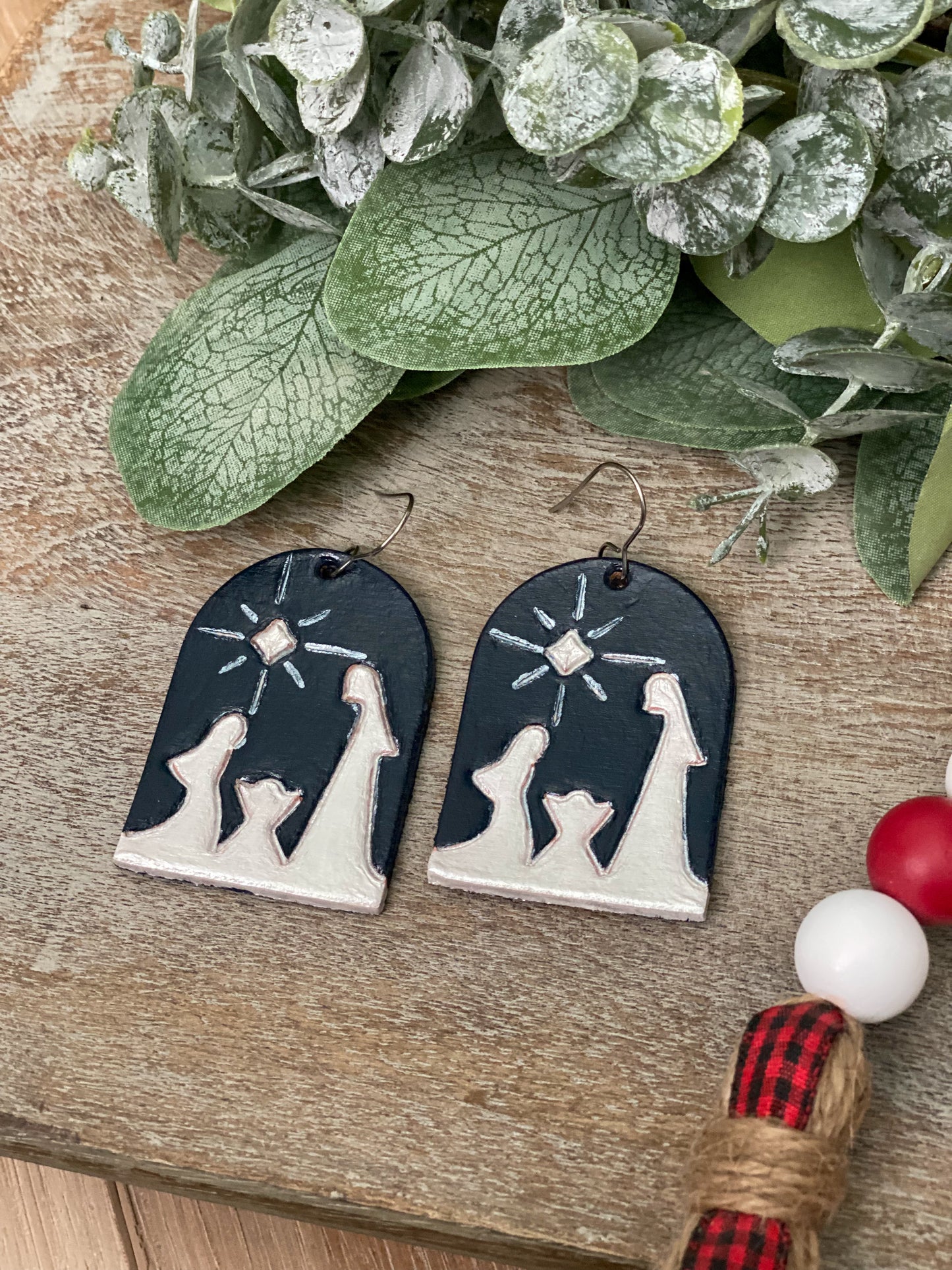 Nativity (Navy and Silver) Earrings