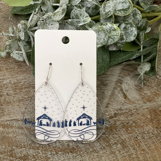 Away in a Manger Acrylic Earrings