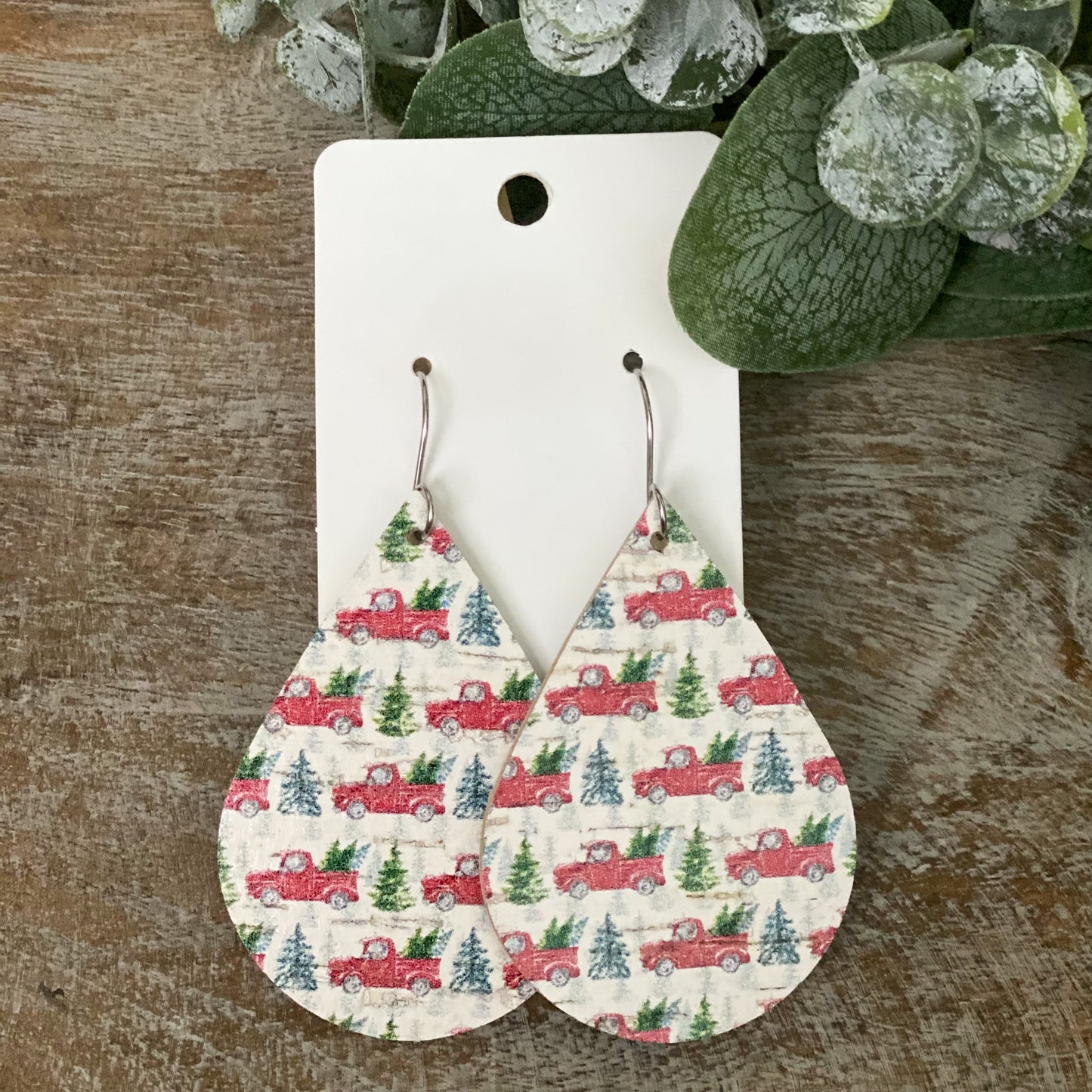 Vintage Christmas Truck Earrings