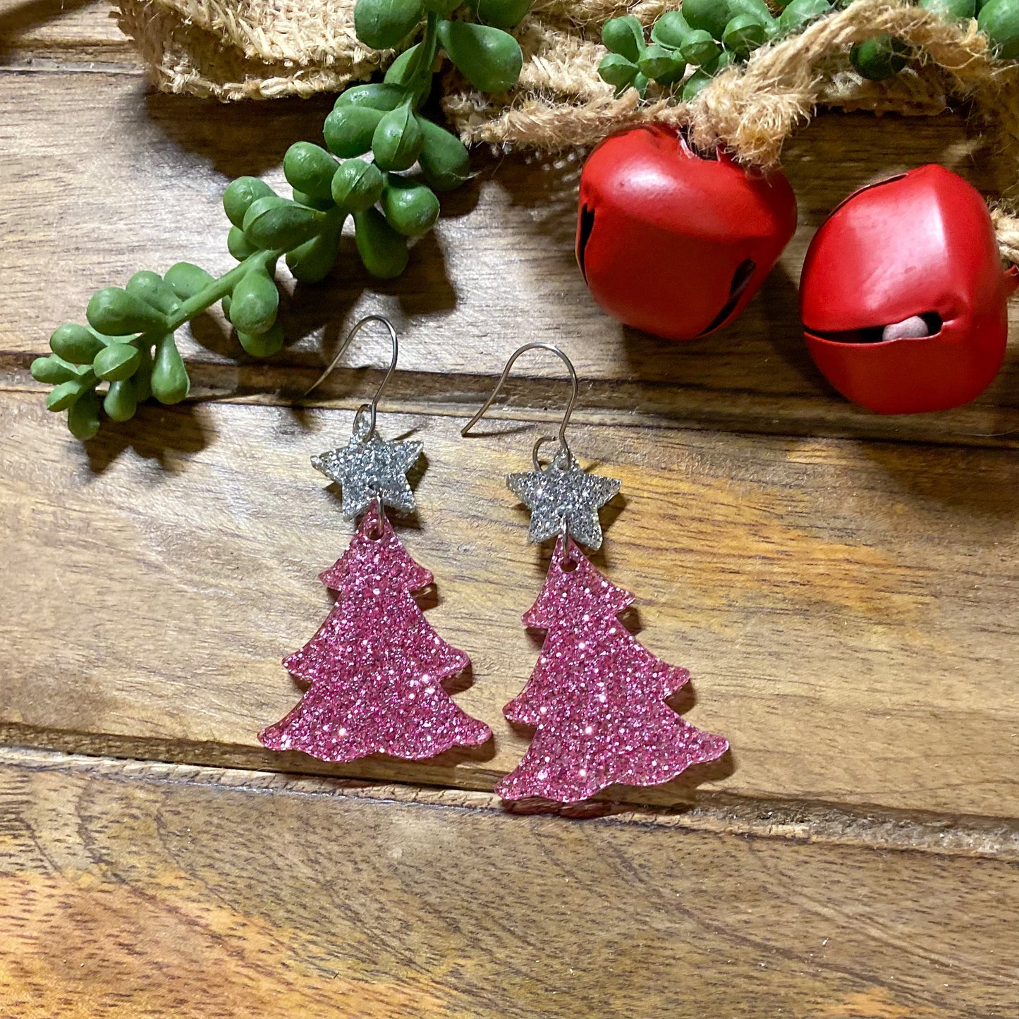 Acrylic Christmas Tree Earrings