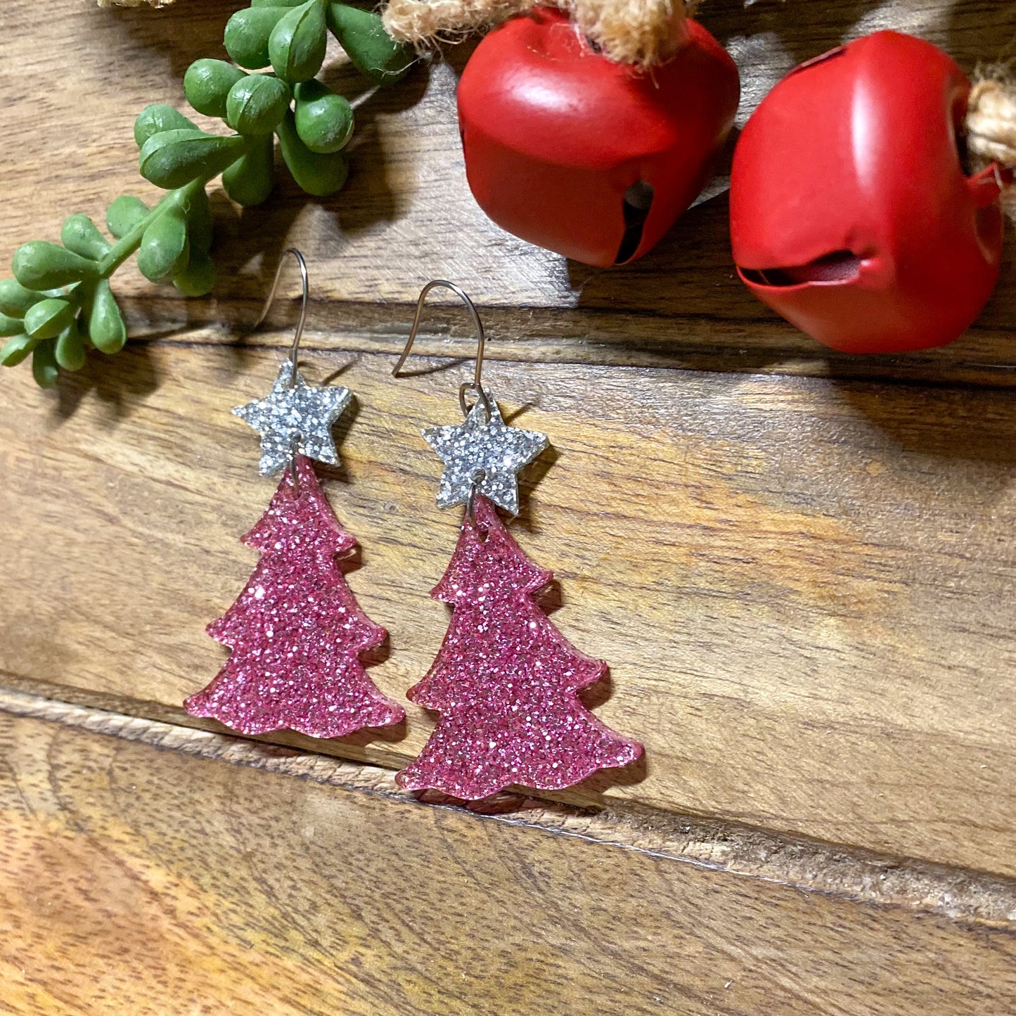 Acrylic Christmas Tree Earrings