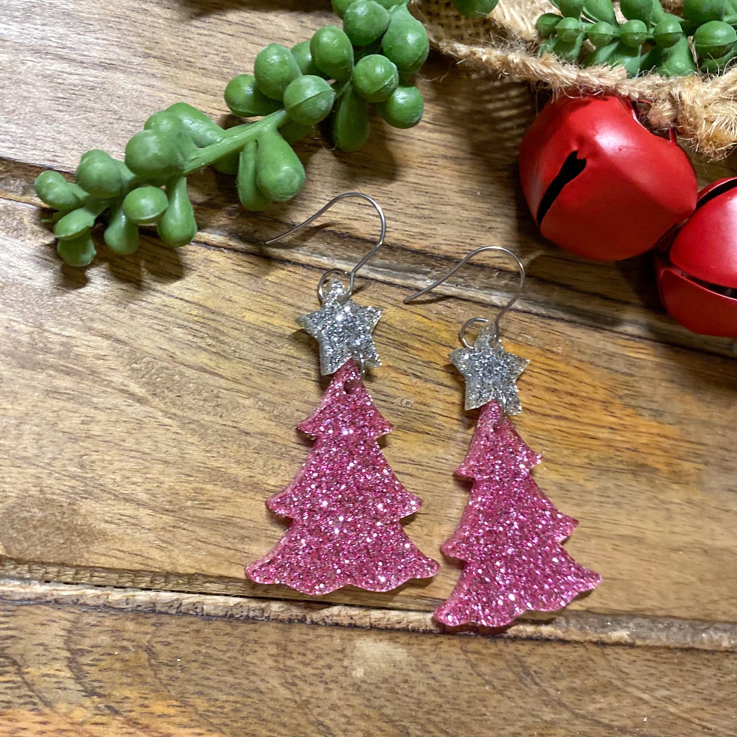 Acrylic Christmas Tree Earrings