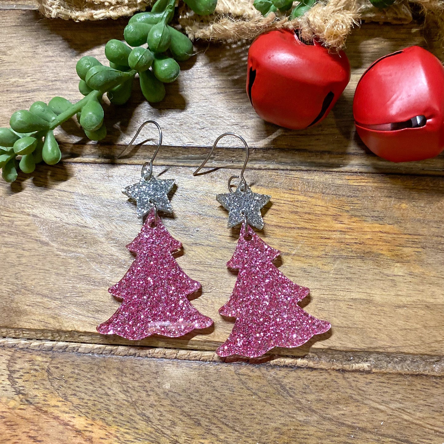 Acrylic Christmas Tree Earrings