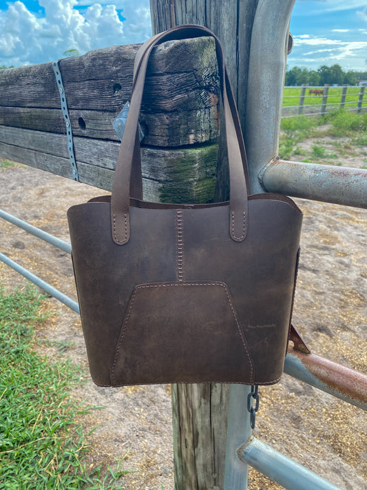 Handcrafted Top-Grain Leather Tote – Small