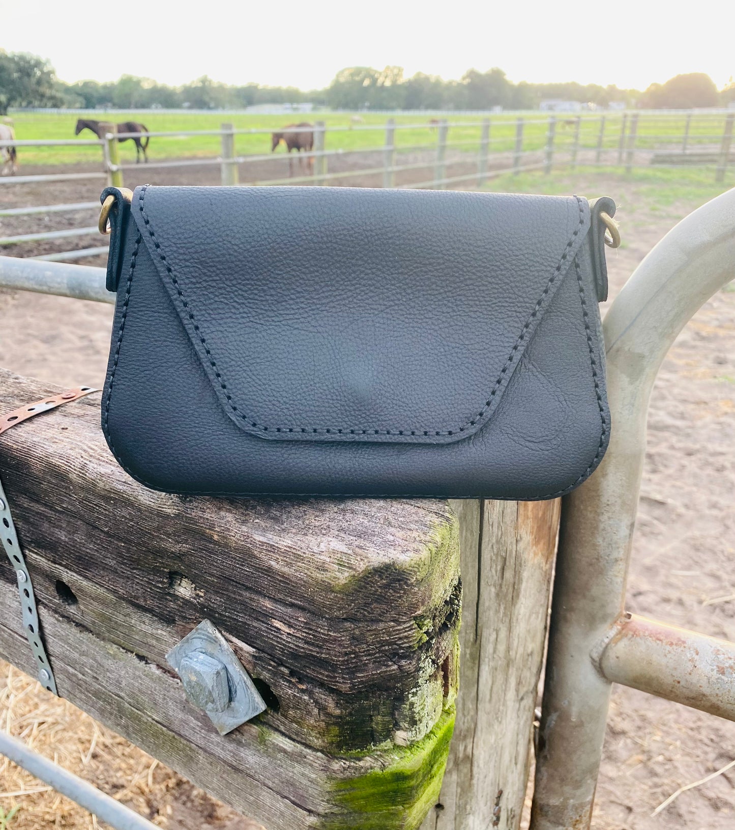 Black Leather Clutch