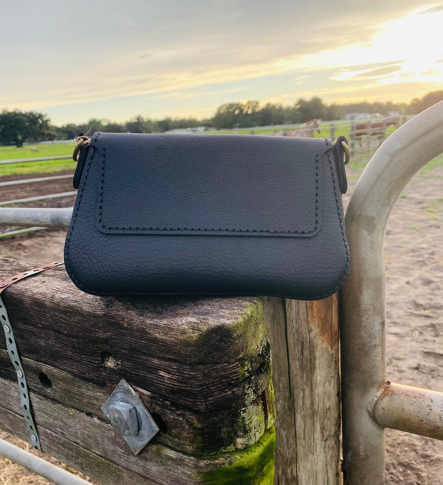 Black Leather Clutch